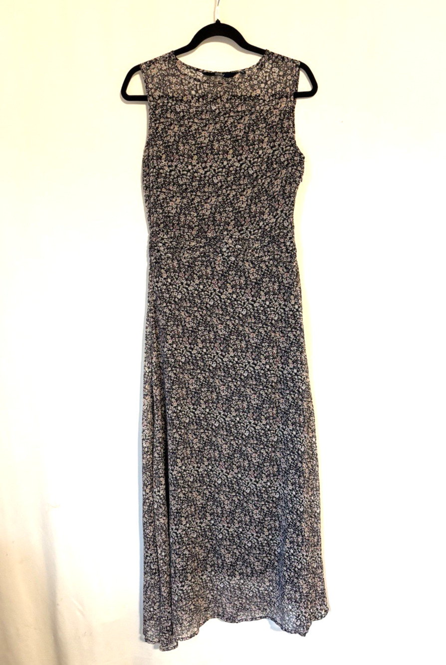 Vtg Allen Solly Dress Small Maxi Long Aline Floral Cottage Boho Sleeveless